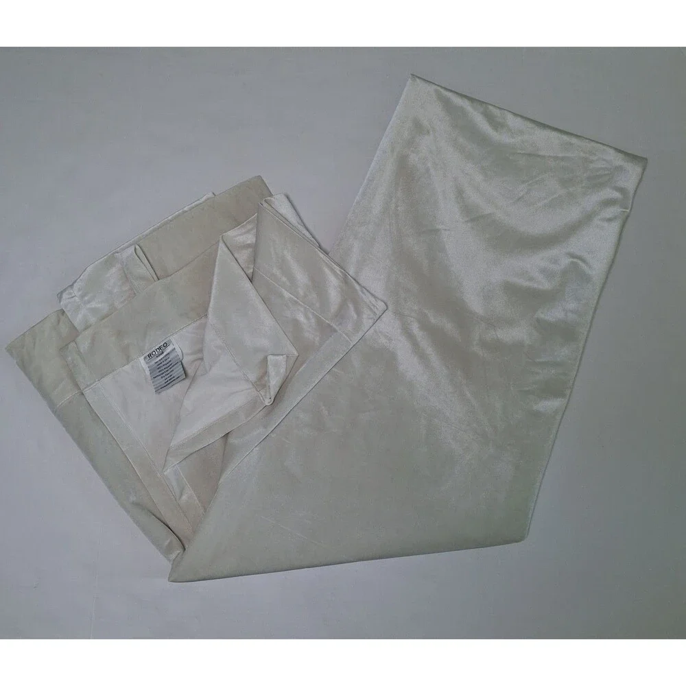Rodeo Home Velvet Blackout Curtain Panel (3) Ivory DRA/FELIX 54x96